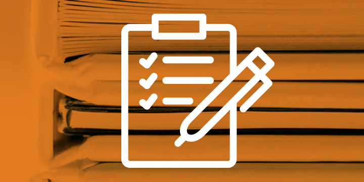 Illustration of a pen and clipboard