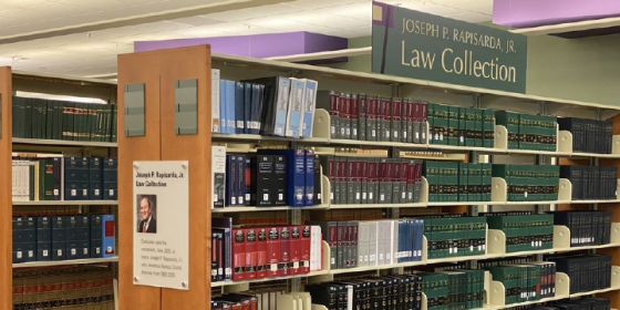 Collection of Law books on bookshelves